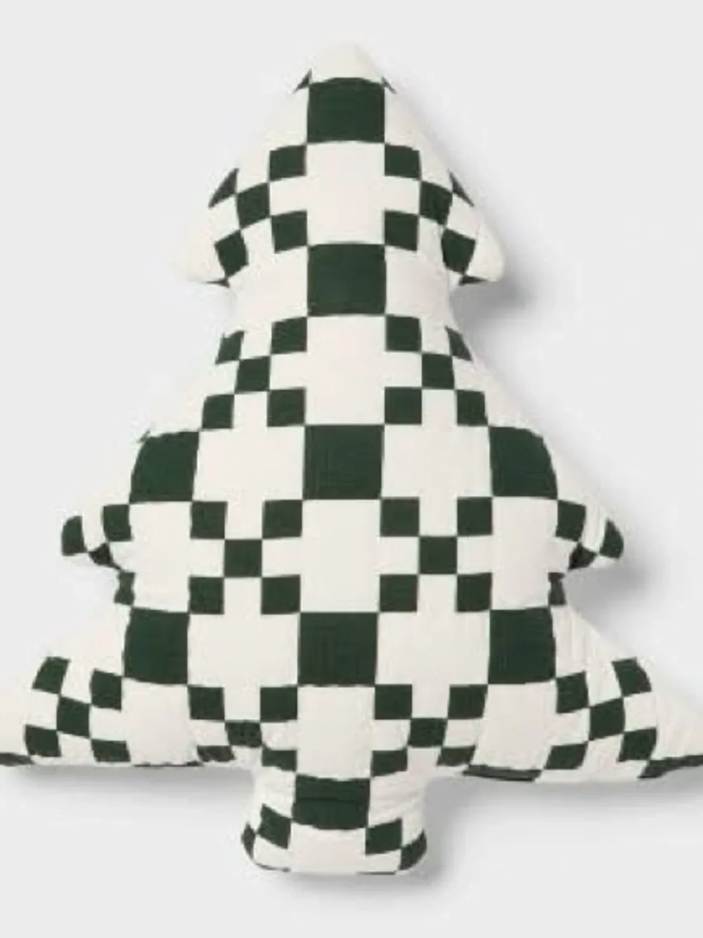 Threshold Green and White Check Tree Pillow